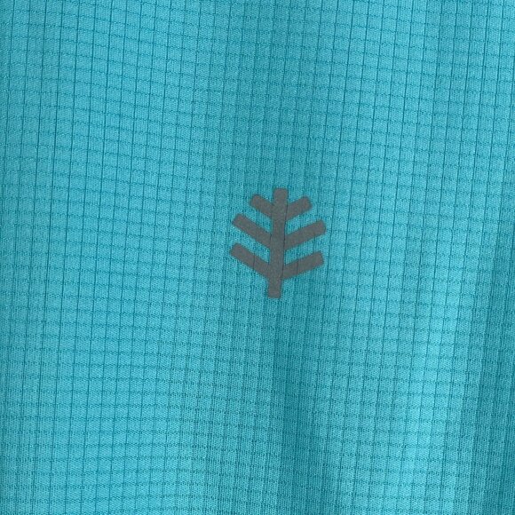 Coolibar Mens Small UPF 50+ Aqua Blue Short Sleeve V Neck T Shirt Top - Picture 6 of 9